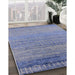 Mid-Century Modern Blue Gray Oriental Rug in Family Room, urb2797