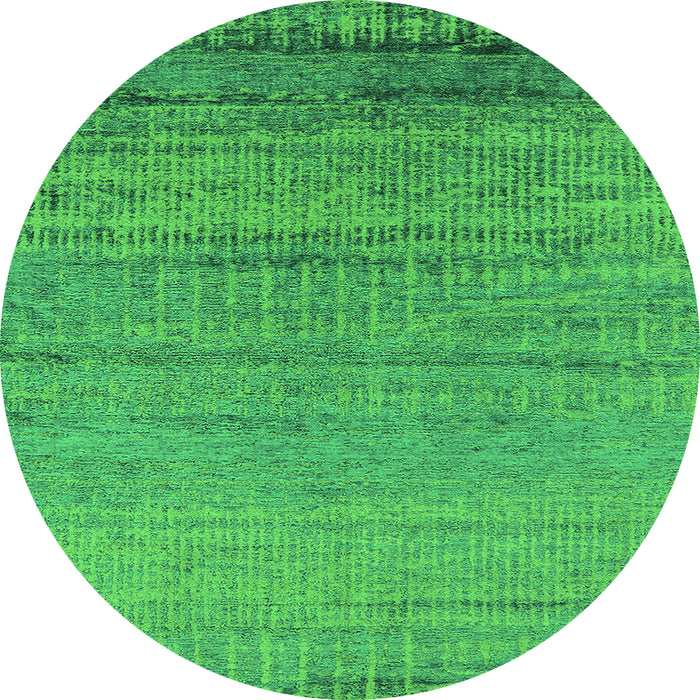 Round Oriental Green Industrial Rug, urb2797grn
