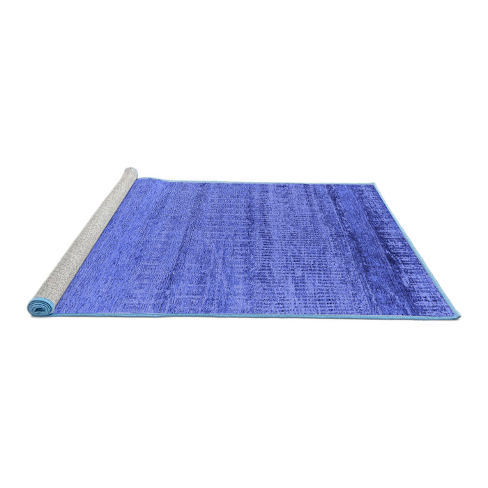 Sideview of Machine Washable Oriental Blue Industrial Rug, wshurb2797blu