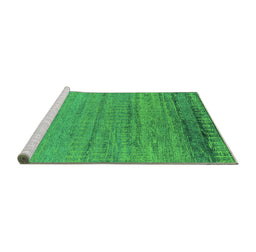 Sideview of Machine Washable Oriental Green Industrial Area Rugs, wshurb2797grn