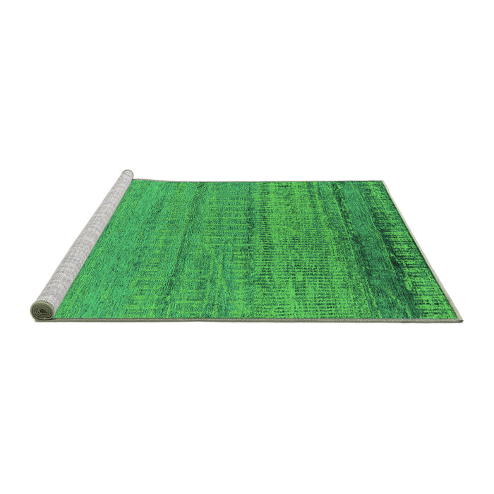 Sideview of Machine Washable Oriental Green Industrial Area Rugs, wshurb2797grn