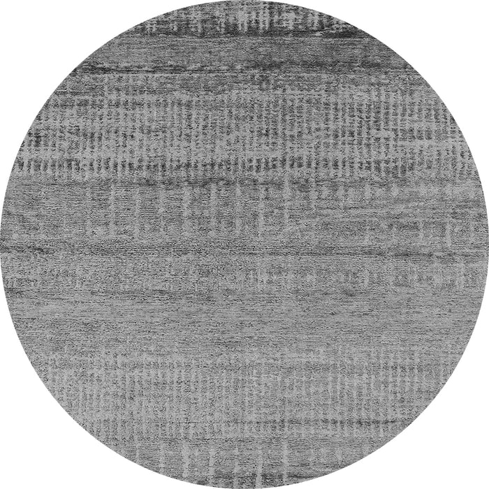 Round Machine Washable Oriental Gray Industrial Rug, wshurb2797gry
