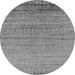 Round Machine Washable Oriental Gray Industrial Rug, wshurb2797gry