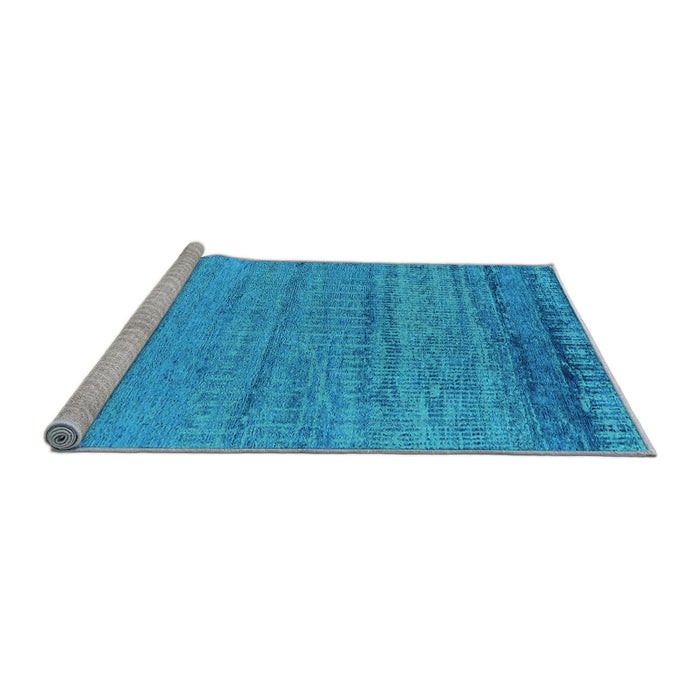 Sideview of Machine Washable Oriental Light Blue Industrial Rug, wshurb2797lblu