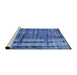 Sideview of Machine Washable Industrial Modern Blue Rug, wshurb2798