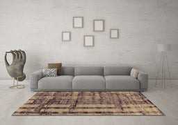 Machine Washable Oriental Brown Industrial Rug in a Living Room,, wshurb2798brn
