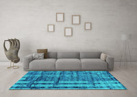 Machine Washable Oriental Turquoise Industrial Rug, wshurb2798turq