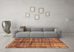 Machine Washable Oriental Orange Industrial Area Rugs in a Living Room, wshurb2798org
