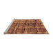 Sideview of Machine Washable Oriental Orange Industrial Area Rugs, wshurb2798org