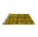 Sideview of Machine Washable Oriental Yellow Industrial Rug, wshurb2798yw