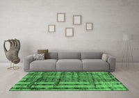 Machine Washable Oriental Emerald Green Industrial Rug, wshurb2798emgrn