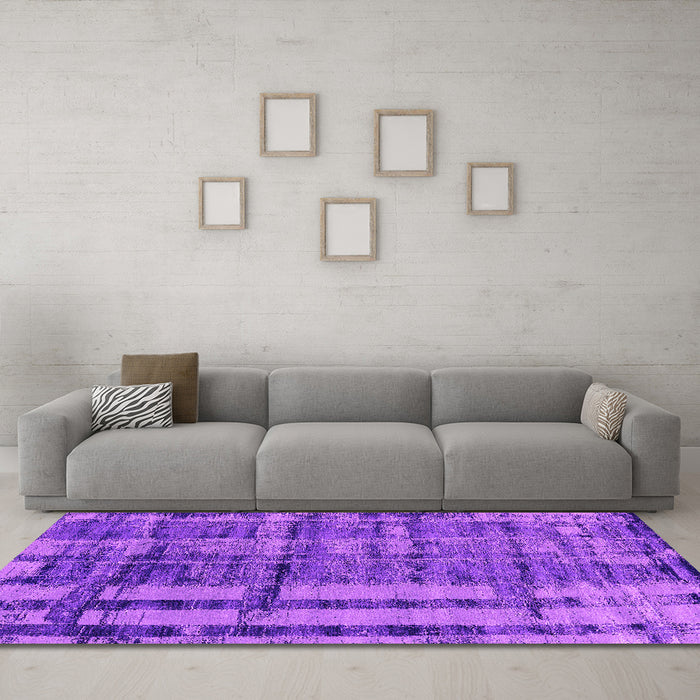 Machine Washable Oriental Pink Industrial Rug in a Living Room, wshurb2798pnk