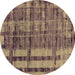 Round Oriental Brown Industrial Rug, urb2798brn