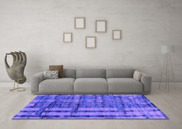 Machine Washable Oriental Purple Industrial Area Rugs in a Living Room, wshurb2798pur