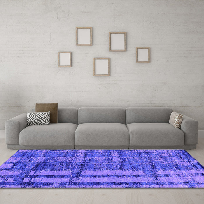 Machine Washable Oriental Purple Industrial Area Rugs in a Living Room, wshurb2798pur