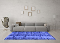 Machine Washable Oriental Blue Industrial Rug in a Living Room, wshurb2798blu