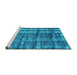 Sideview of Machine Washable Oriental Turquoise Industrial Area Rugs, wshurb2798turq