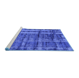 Sideview of Machine Washable Oriental Blue Industrial Rug, wshurb2798blu