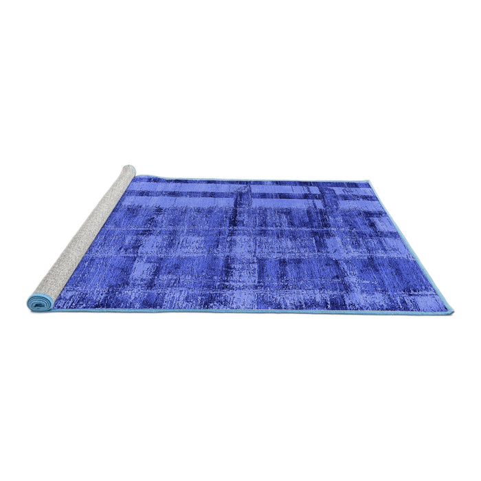 Sideview of Machine Washable Oriental Blue Industrial Rug, wshurb2798blu
