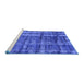 Sideview of Machine Washable Oriental Blue Industrial Rug, wshurb2798blu