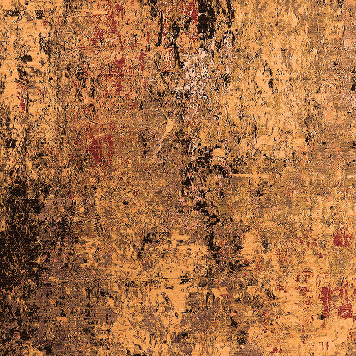 Square Machine Washable Oriental Orange Industrial Area Rugs, wshurb2799org