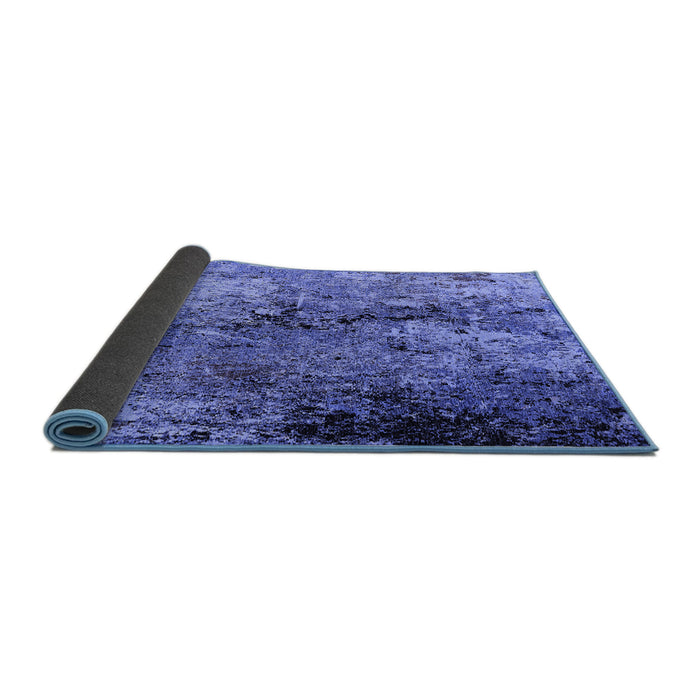 Sideview of Oriental Blue Industrial Rug, urb2799blu