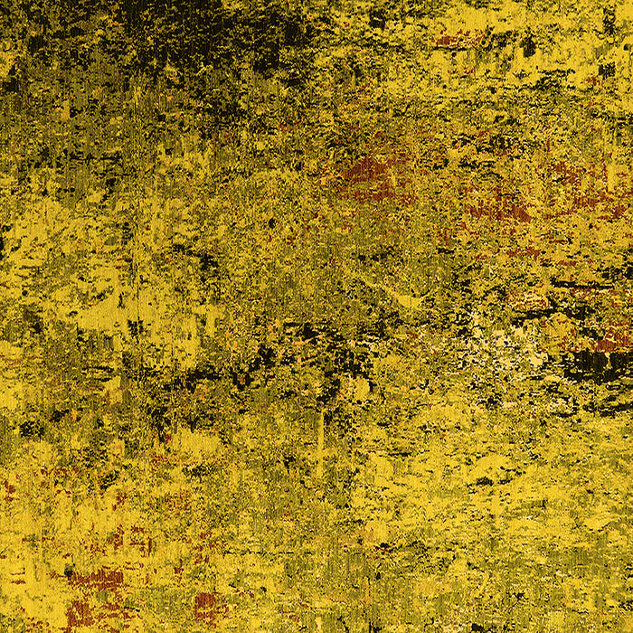 Square Machine Washable Oriental Yellow Industrial Rug, wshurb2799yw