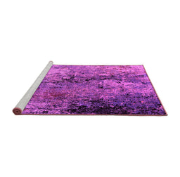 Sideview of Machine Washable Oriental Pink Industrial Rug, wshurb2799pnk