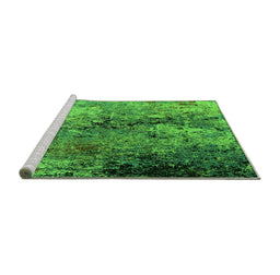 Sideview of Machine Washable Oriental Green Industrial Area Rugs, wshurb2799grn