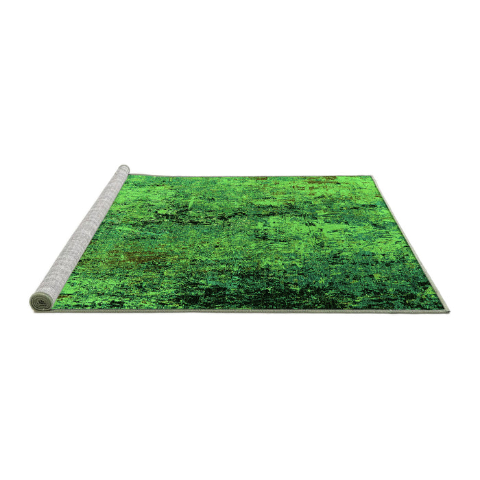 Sideview of Machine Washable Oriental Green Industrial Area Rugs, wshurb2799grn