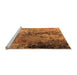 Sideview of Machine Washable Oriental Orange Industrial Area Rugs, wshurb2799org