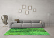 Machine Washable Oriental Green Industrial Area Rugs in a Living Room,, wshurb2799grn