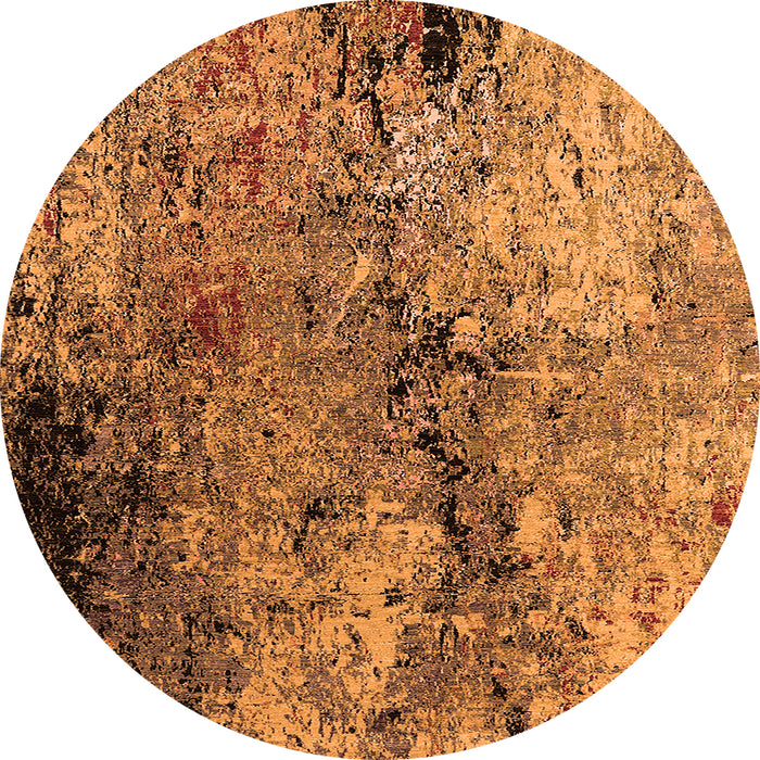 Round Oriental Orange Industrial Rug, urb2799org