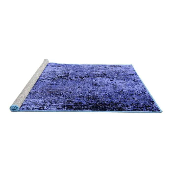 Sideview of Machine Washable Oriental Blue Industrial Rug, wshurb2799blu