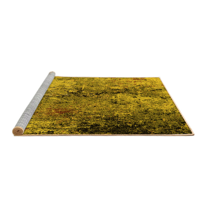 Sideview of Machine Washable Oriental Yellow Industrial Rug, wshurb2799yw