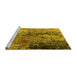 Sideview of Machine Washable Oriental Yellow Industrial Rug, wshurb2799yw