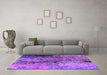 Machine Washable Oriental Purple Industrial Area Rugs in a Living Room, wshurb2799pur