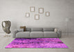 Machine Washable Oriental Pink Industrial Rug in a Living Room, wshurb2799pnk