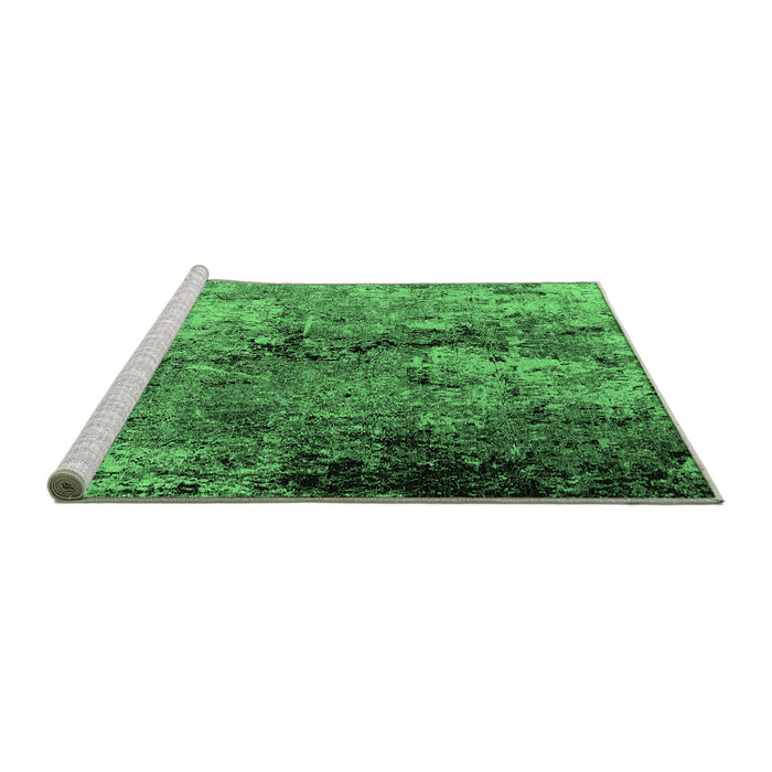 Sideview of Machine Washable Oriental Emerald Green Industrial Area Rugs, wshurb2799emgrn
