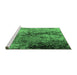 Sideview of Machine Washable Oriental Emerald Green Industrial Area Rugs, wshurb2799emgrn