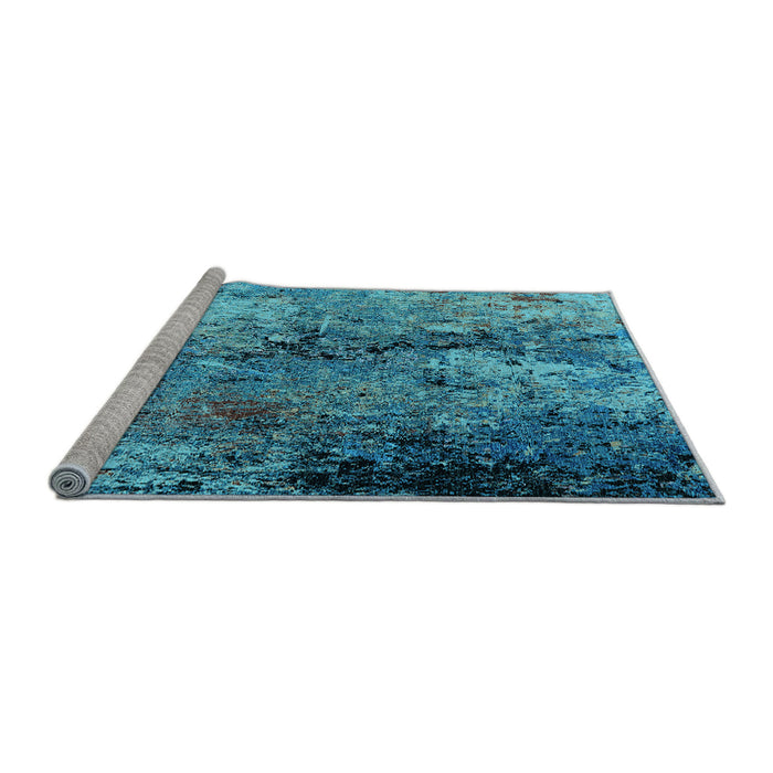 Sideview of Machine Washable Oriental Light Blue Industrial Rug, wshurb2799lblu