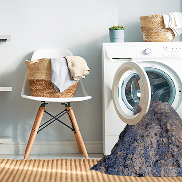 Machine Washable Industrial Modern Plum Purple Rug in a Washing Machine, wshurb2799