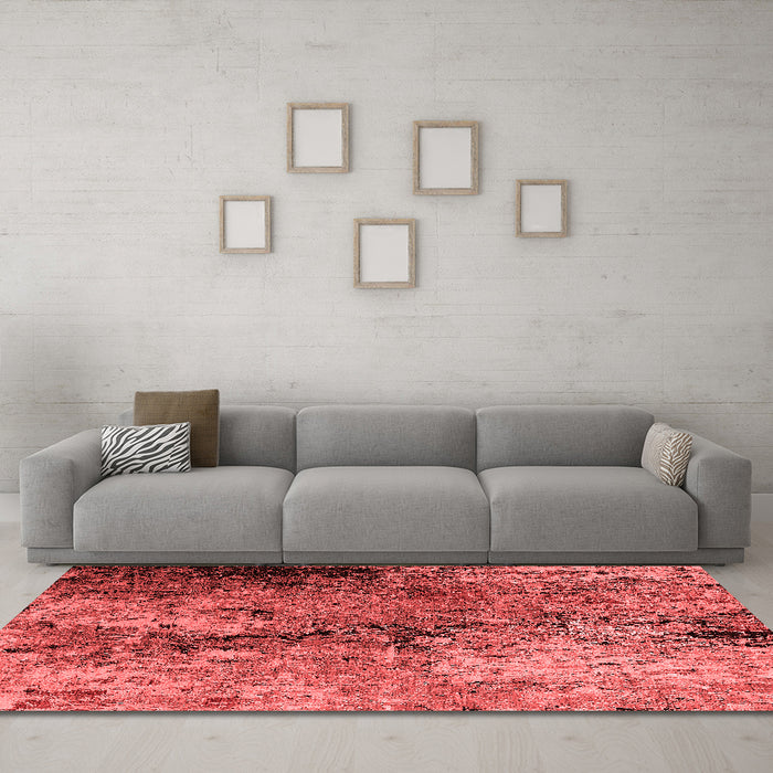 Industrial Red Washable Rugs