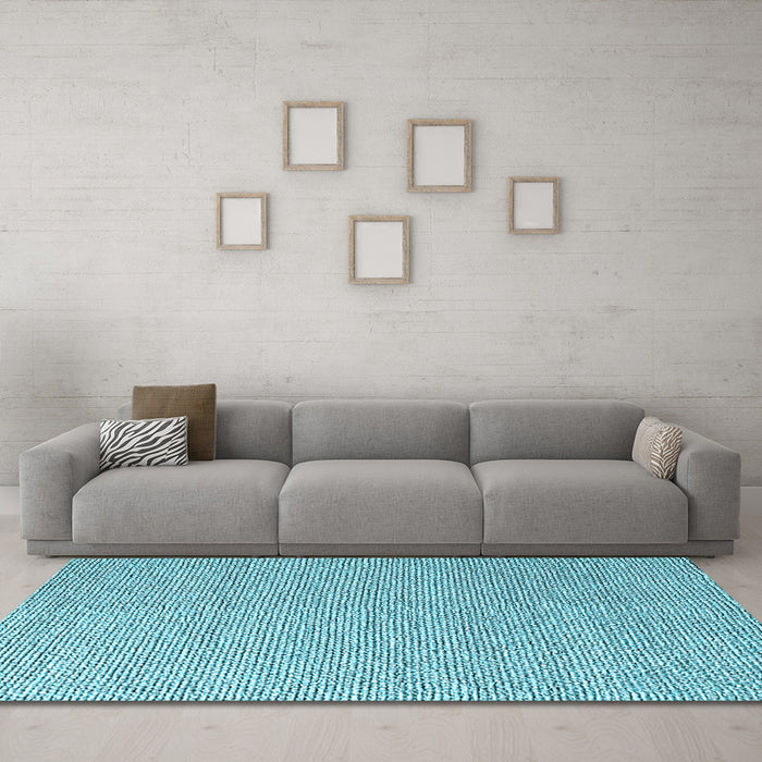 Machine Washable Solid Light Blue Modern Rug in a Living Room, wshurb279lblu