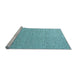 Sideview of Machine Washable Solid Light Blue Modern Rug, wshurb279lblu