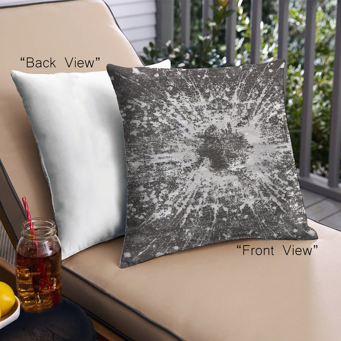 Front View of Mid-Century Modern Urban Square Dark Coffee Brown Throw Pillow, 18 inch by 18 inch, pwurb27