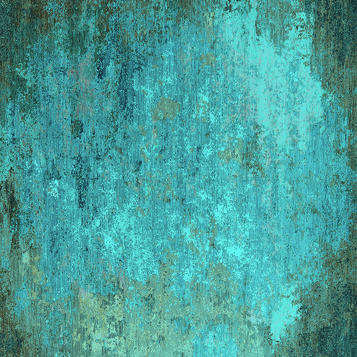 Square Oriental Turquoise Industrial Rug, urb2800turq