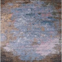 Square Machine Washable Industrial Modern Dark Gray Rug, wshurb2800