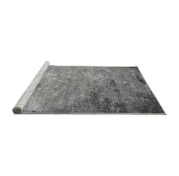 Sideview of Machine Washable Oriental Gray Industrial Rug, wshurb2800gry