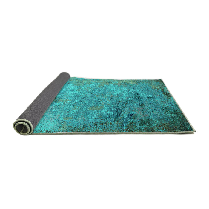 Sideview of Oriental Turquoise Industrial Rug, urb2800turq